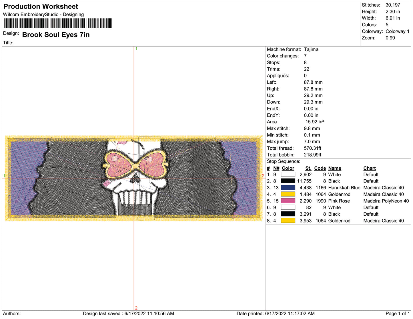 Brook Eyes Embroidery Design Files - 3 Size's