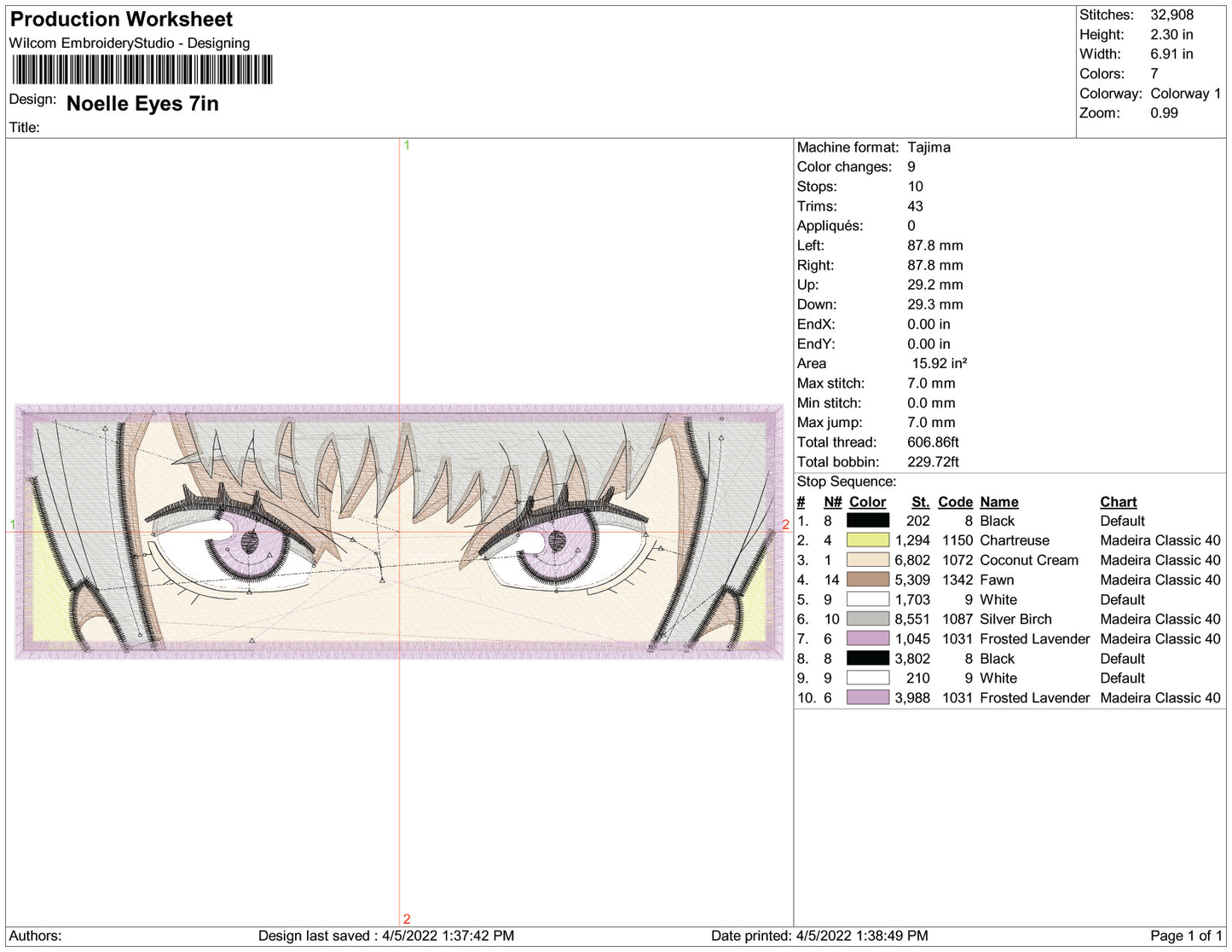 Noelle Silva Eyes Embroidery Design Files - 3 Size's