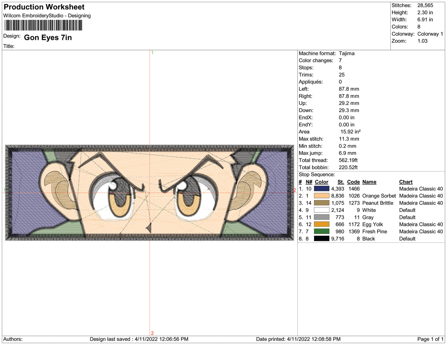 Gon Freecss v3 Embroidery Design Files - 3 Size's