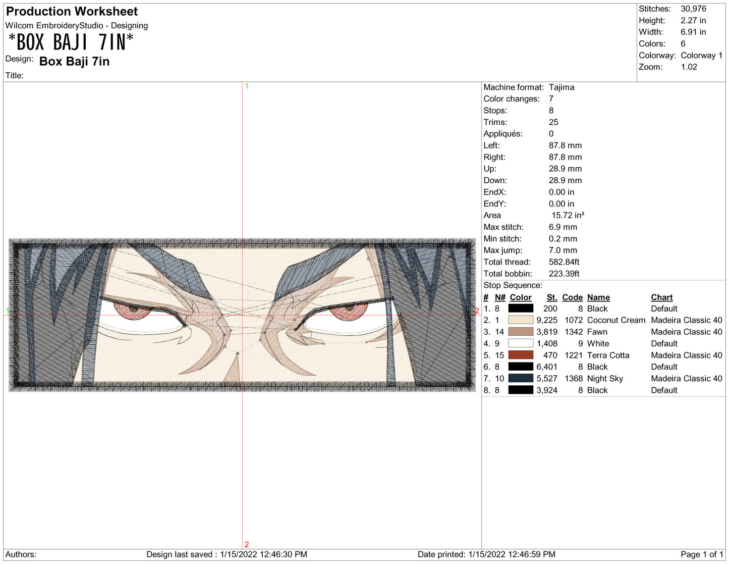 Keisuke Baji v2 Embroidery Design Files - 3 Size's