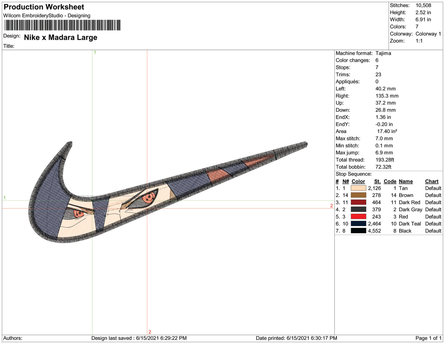 Madara Uchiha Swoosh v4 Embroidery Design Files - 3 Size's