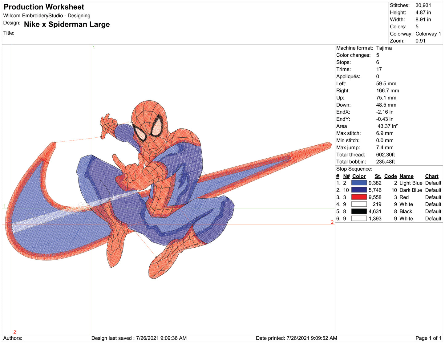 Spiderman Swoosh v6 Embroidery Design Files - 3 Size's