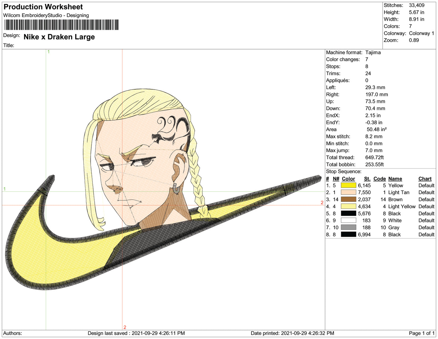 Draken Swoosh Embroidery Design Files - 3 Size's