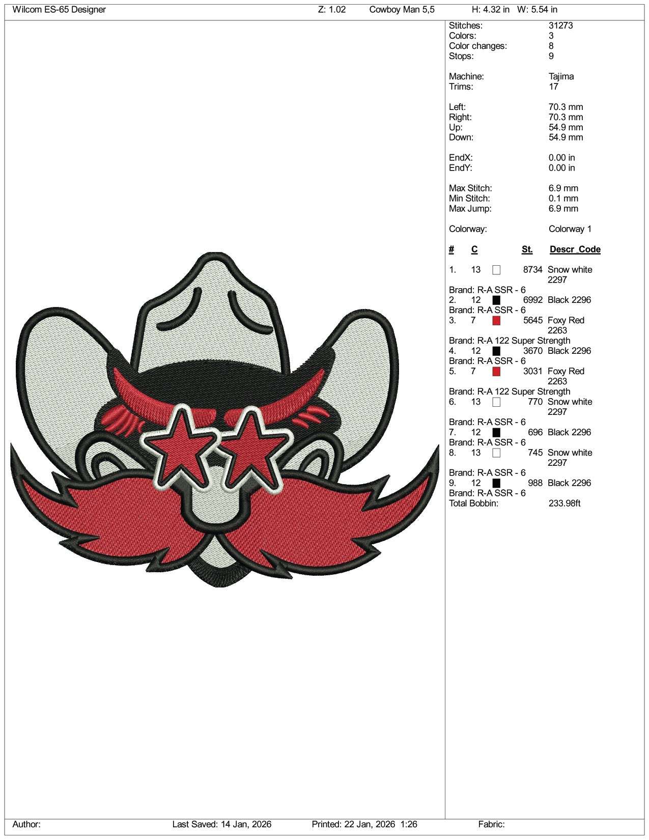 Texas Tech Red Raiders Embroidery Design Files - 4 Size's
