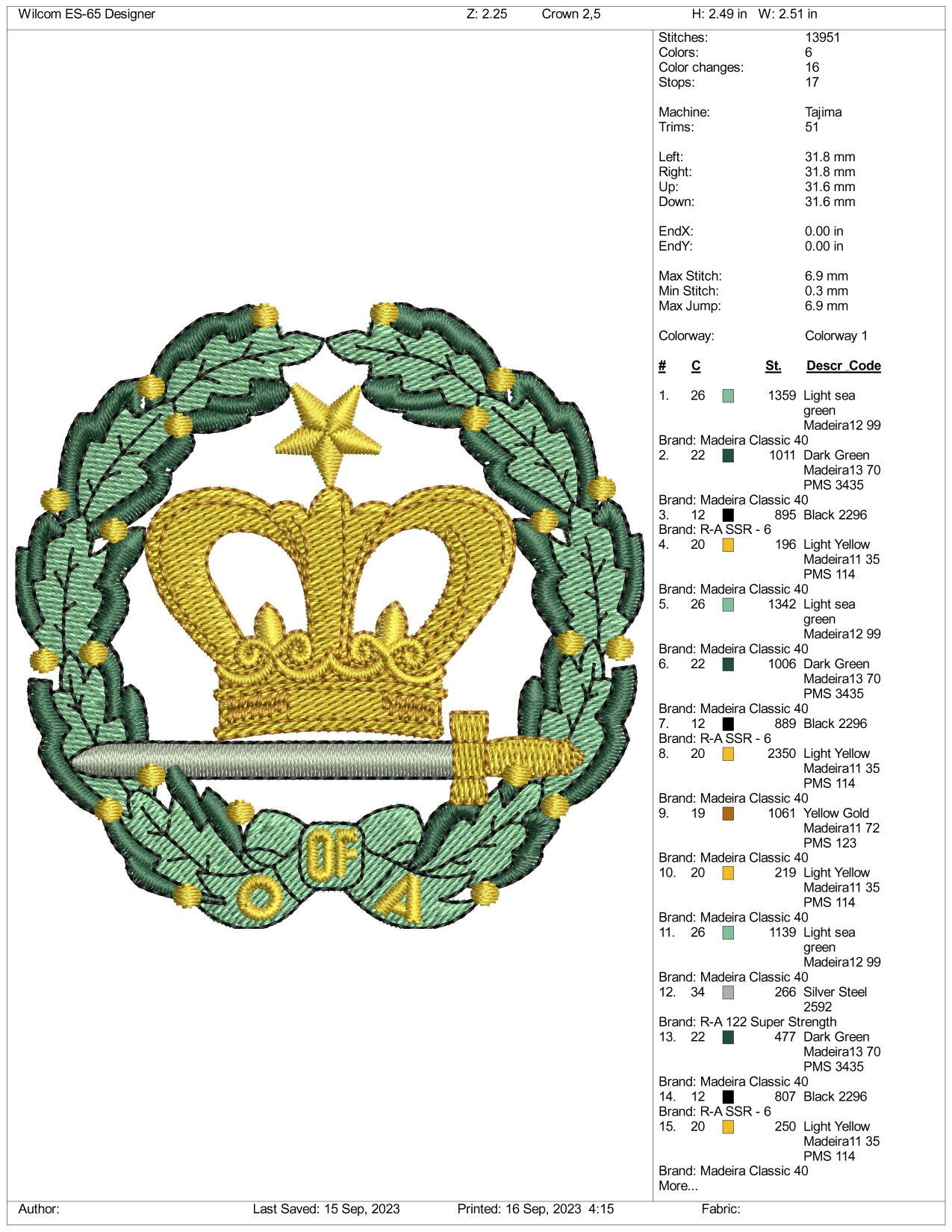 Queen Crown Embroidery Design Files - 3 Size's