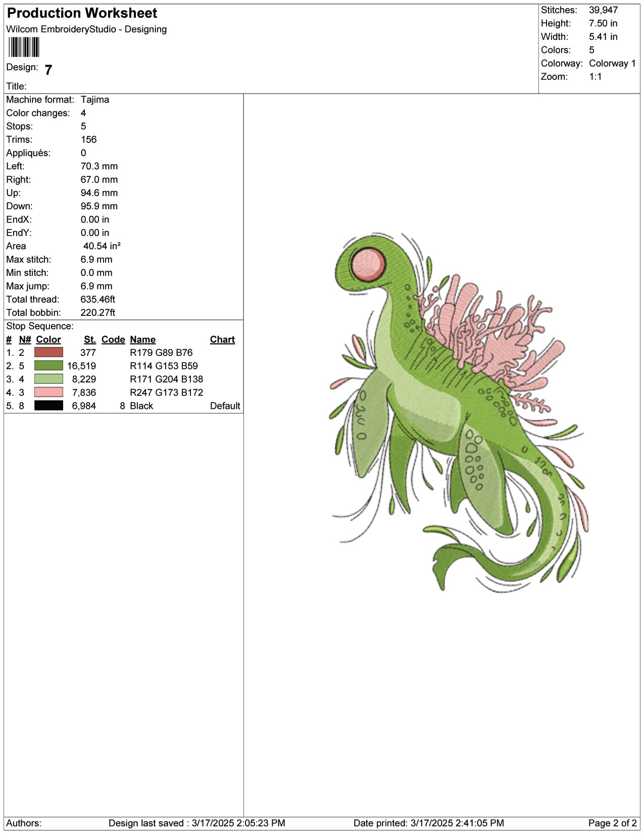 Cute Dinosaur Embroidery Design Files - 9 Size's