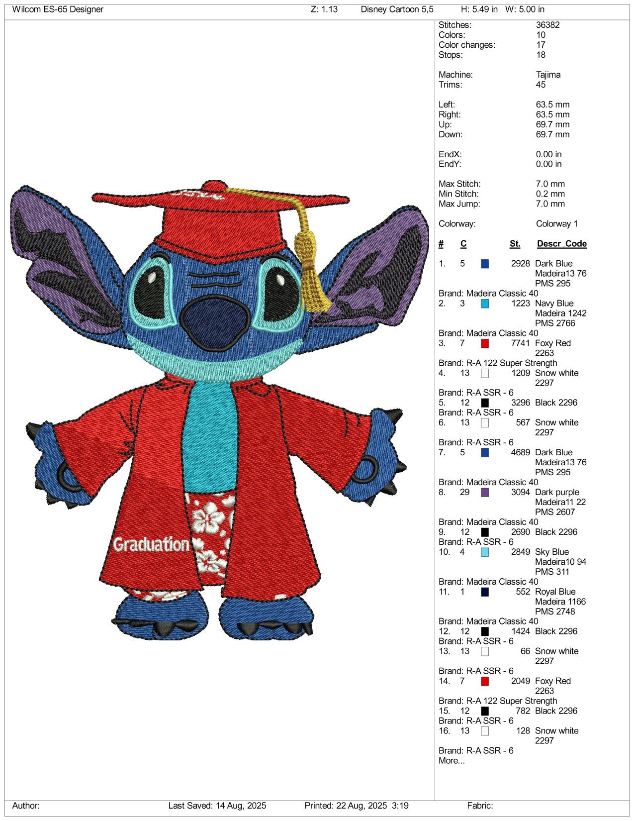 Stitch Scholarship Embroidery Design Files - 3 Size's