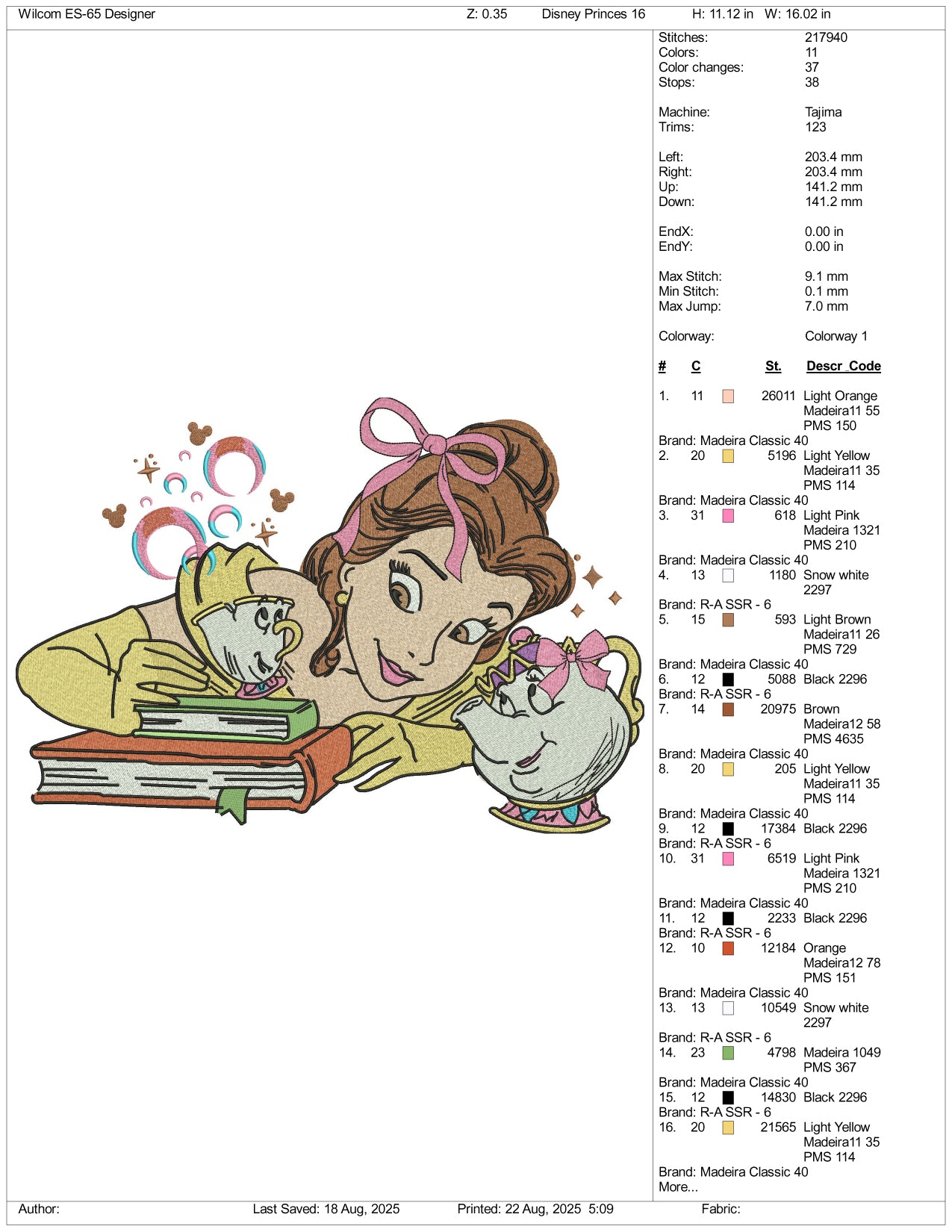 Belle v3 Embroidery Files - 3 Size's