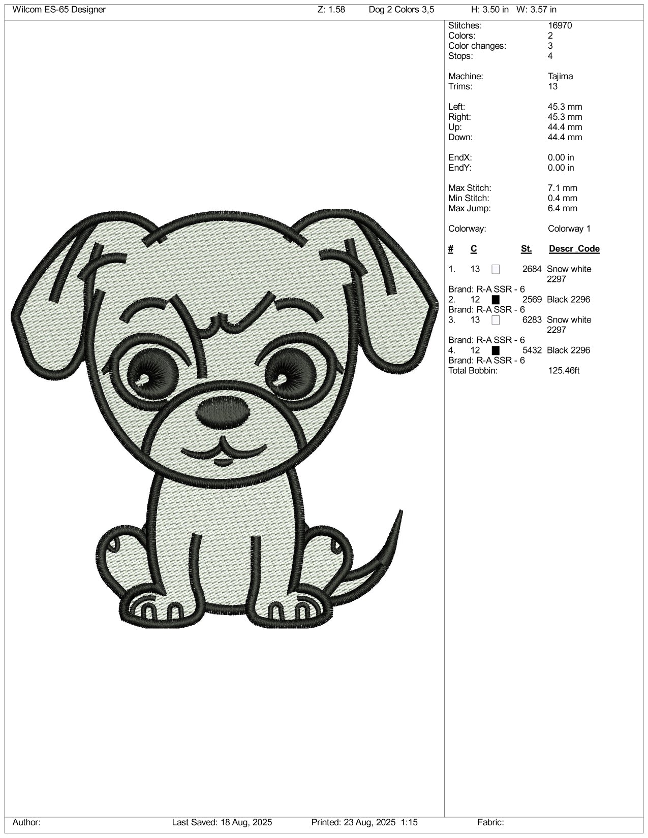 Dog v27 Embroidery Files - 3 Size's