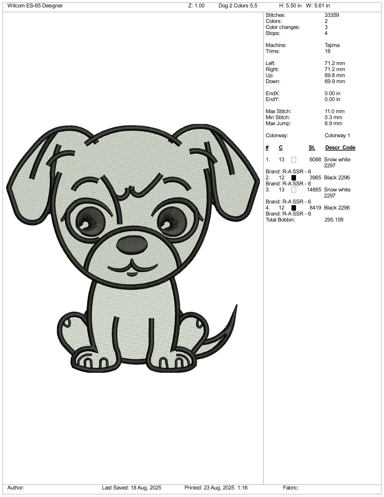 Dog v27 Embroidery Files - 3 Size's