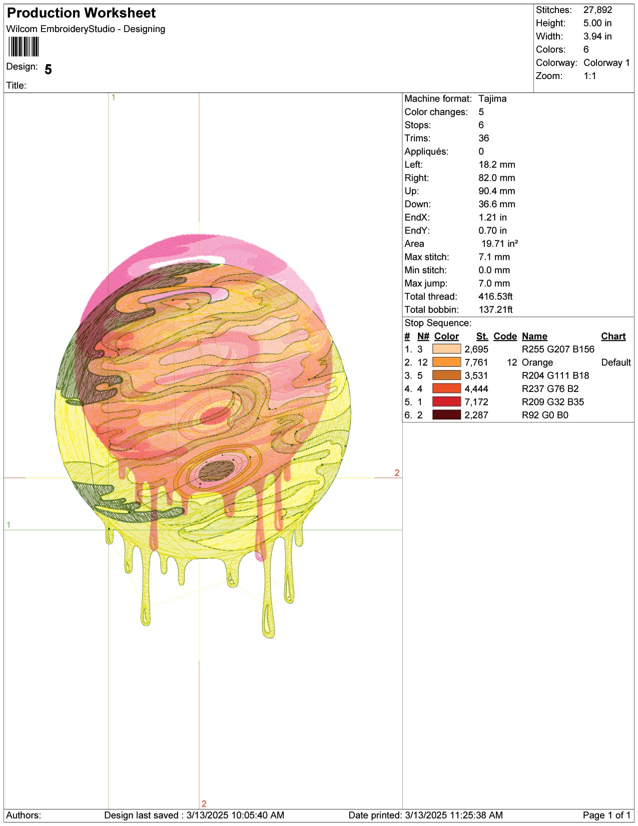 Drops of Jupiter Embroidery Design Files - 9 Size's