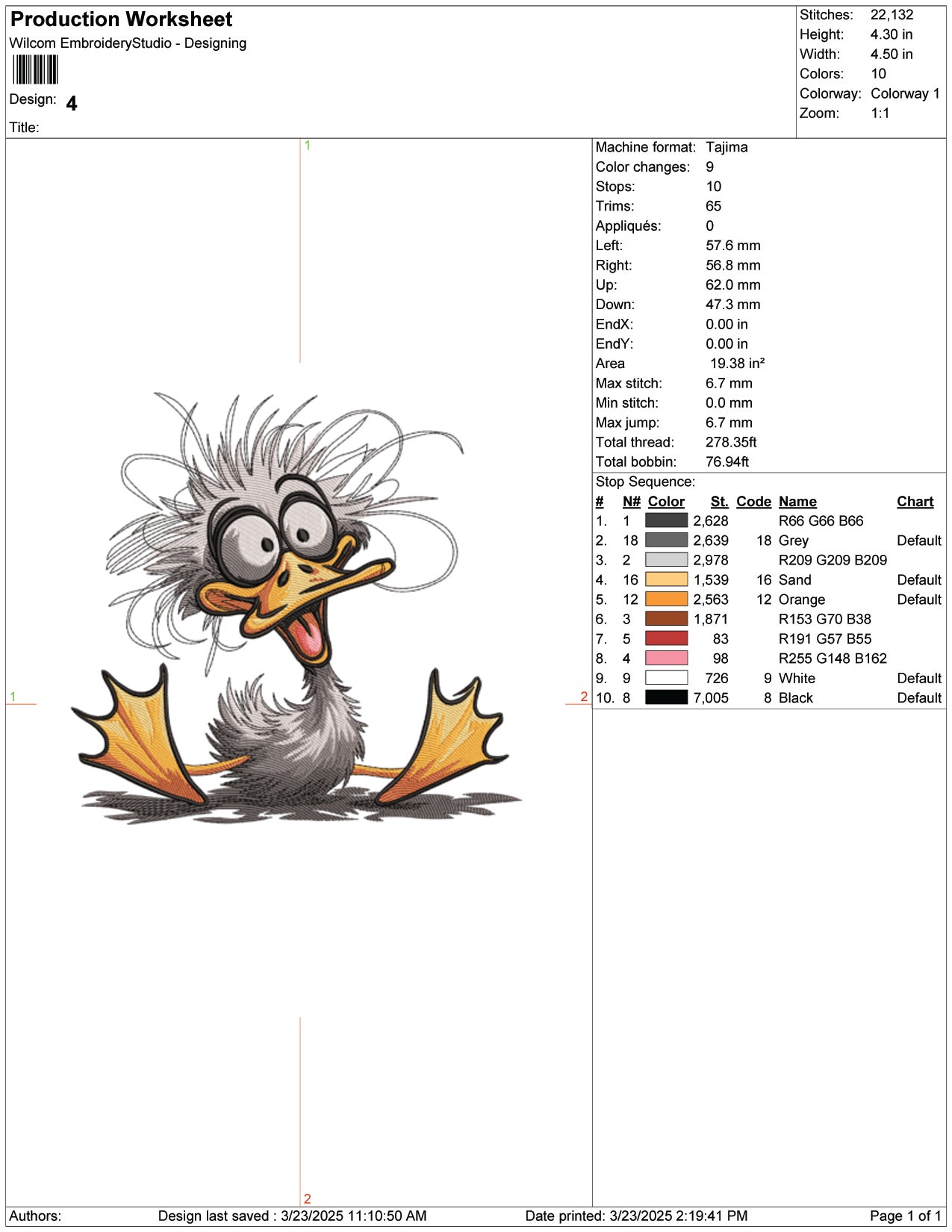 Duck Chaos Embroidery Design Files - 9 Size's