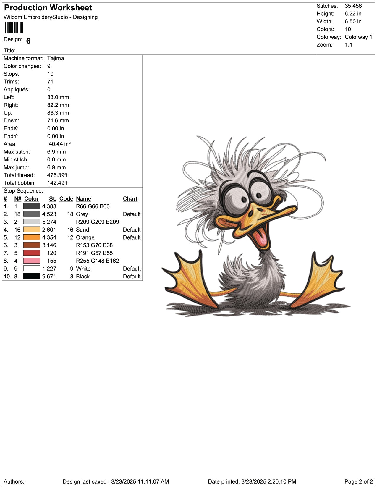 Duck Chaos Embroidery Design Files - 9 Size's