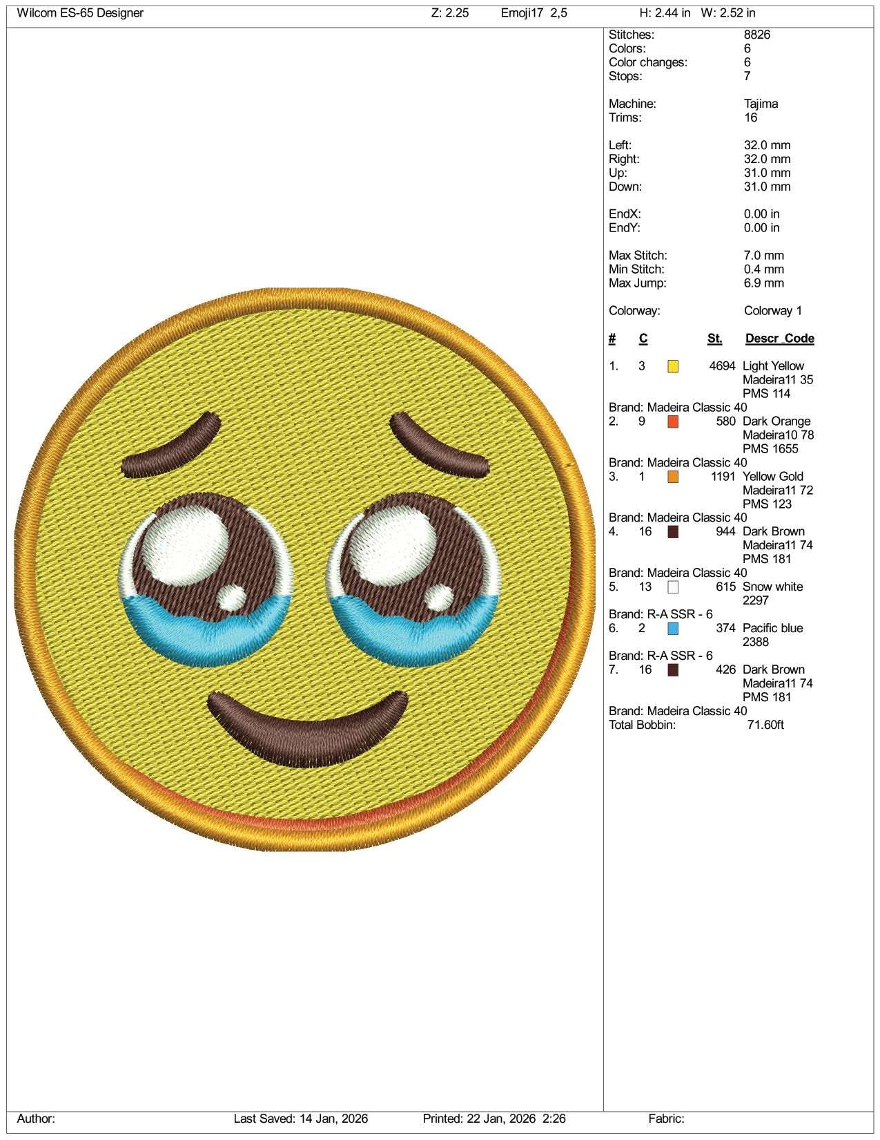 Face Holding Back Tears Emoji Embroidery Design Files - 3 Size's