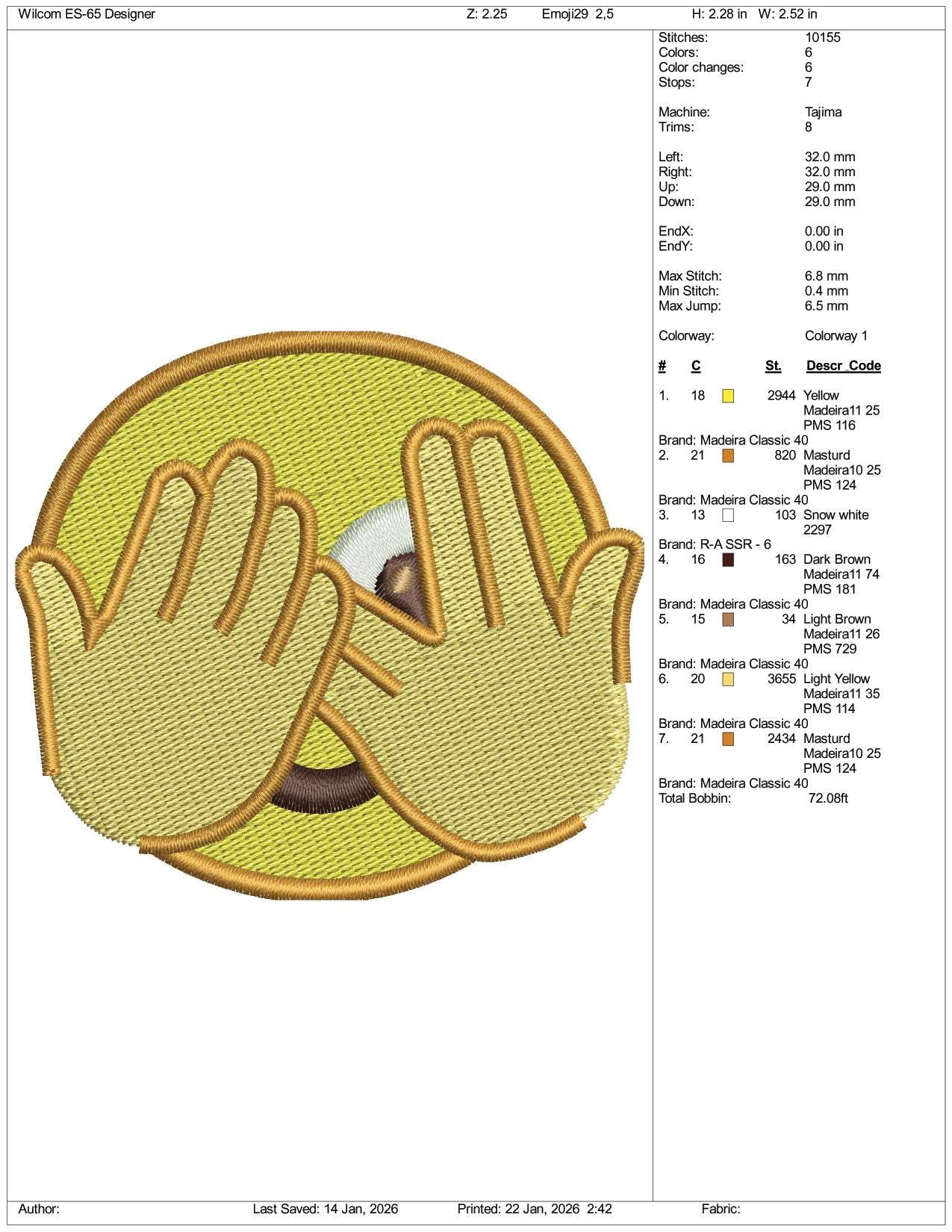 Face with Peeking Eye Emoji Embroidery Design Files - 3 Size's