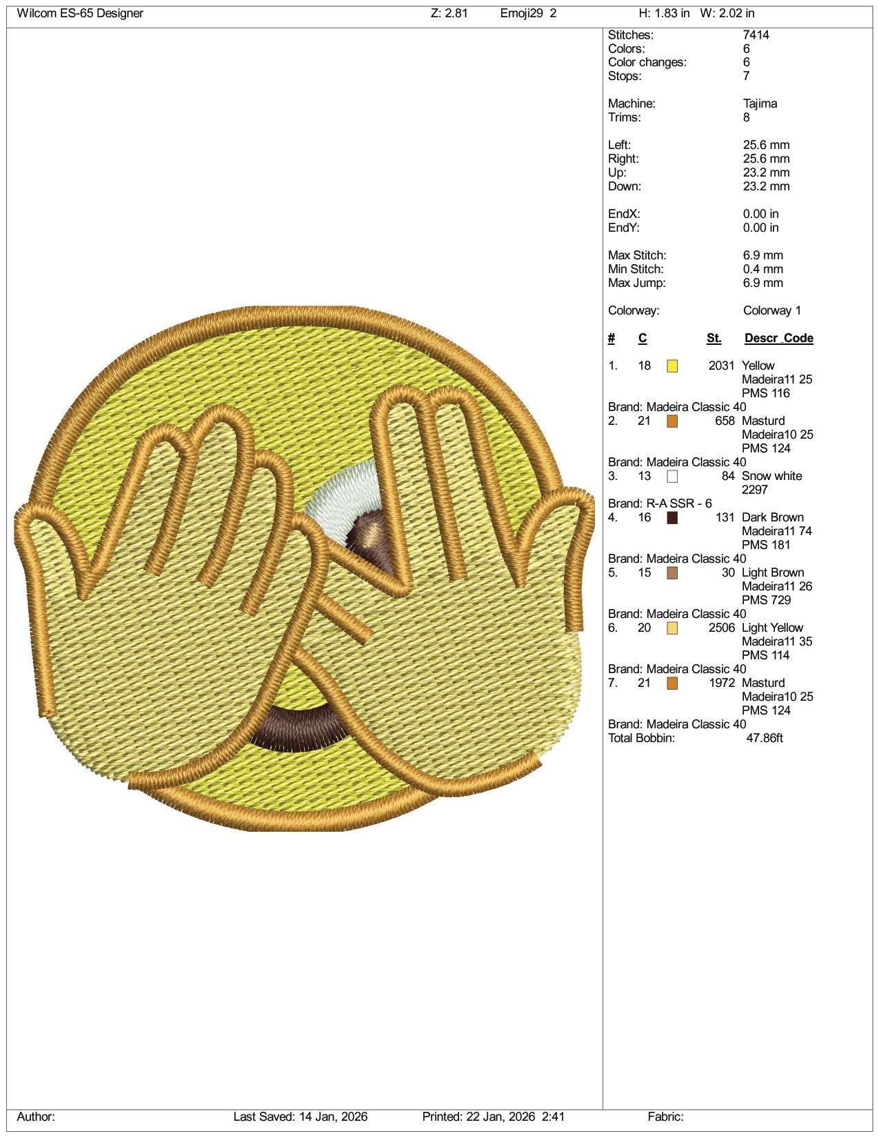 Face with Peeking Eye Emoji Embroidery Design Files - 3 Size's