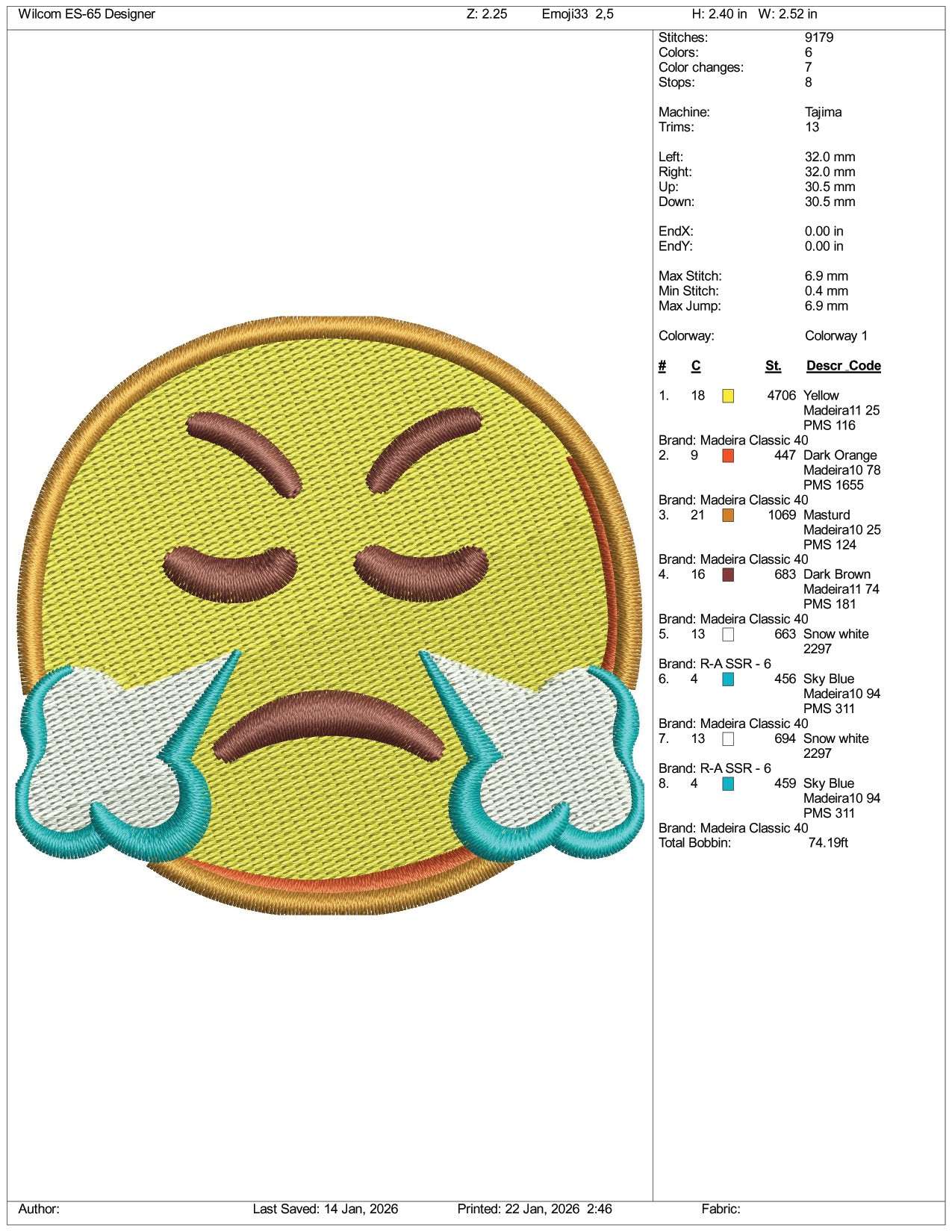 Face with Steam From Nose Emoji Embroidery Design Files - 3 Size's