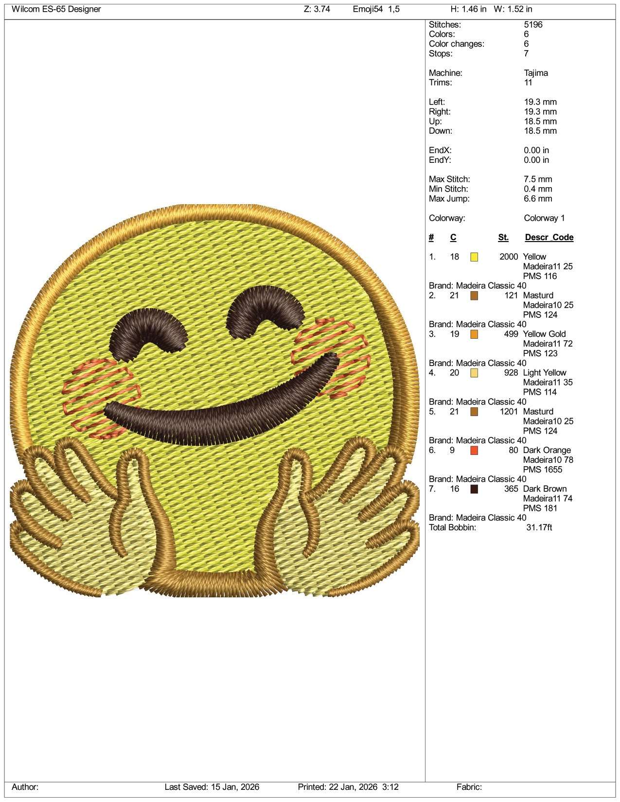 Hugging Face Embroidery Design Files - 3 Size's