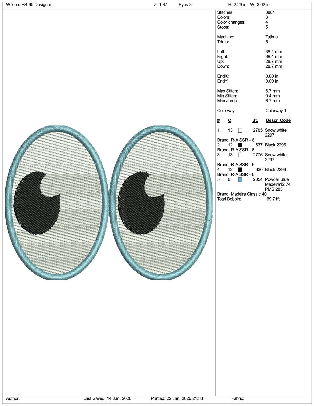 Eyes Emoji Embroidery Design Files - 15 Size's