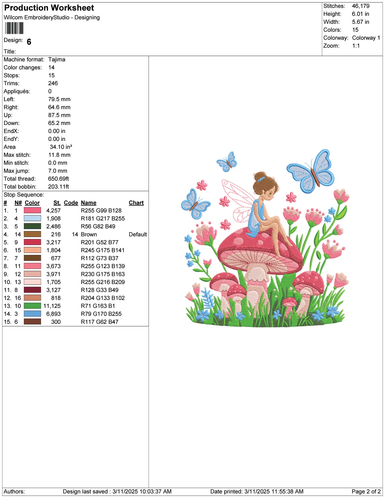 Fairy Sitting on Mushroom Embroidery Design Files - 9 Size's