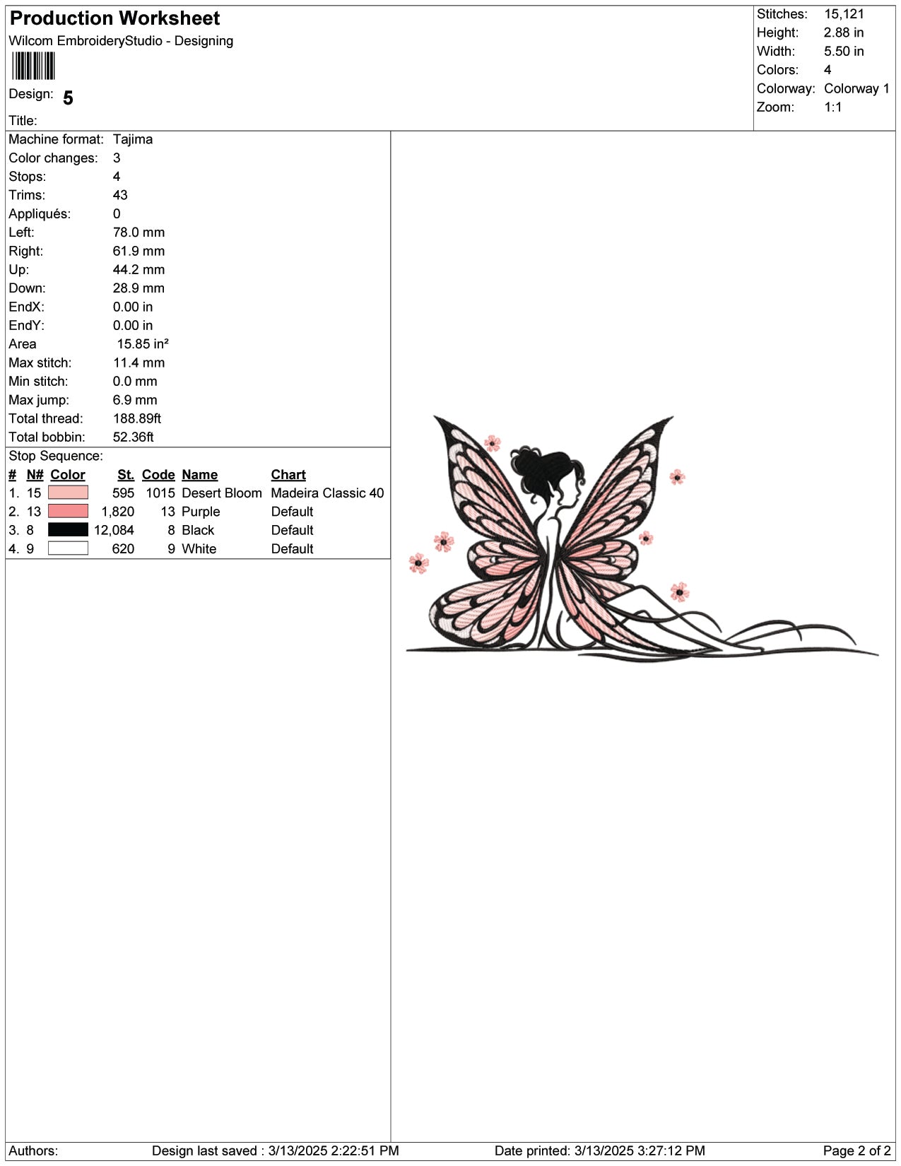 Fairy with Butterfly Wings Embroidery Design Files - 9 Size's
