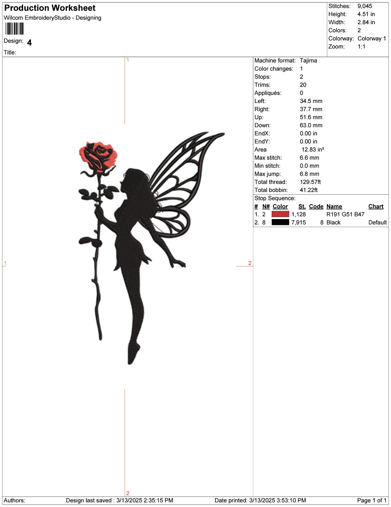 Fairy with a Rose Embroidery Design Files - 9 Size's