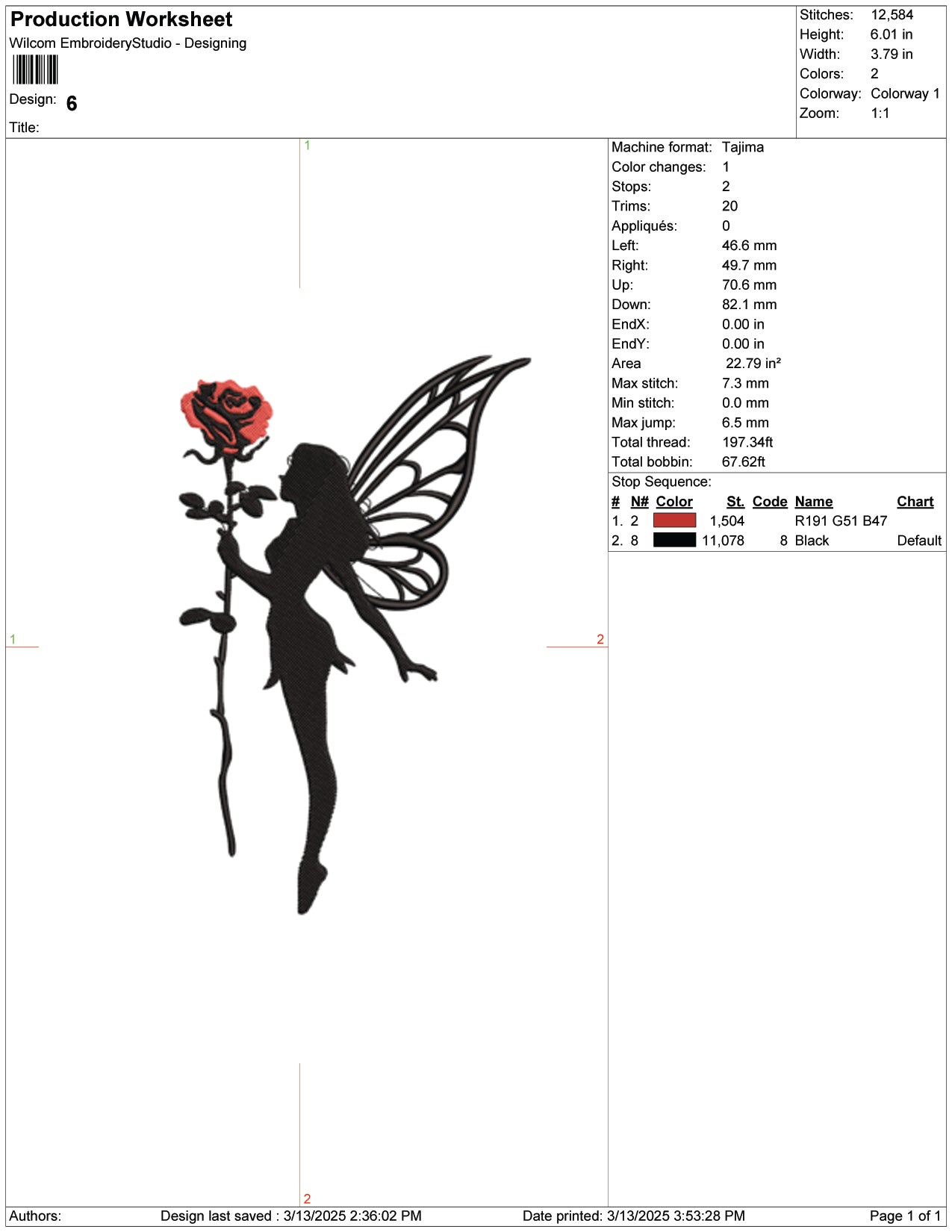Fairy with a Rose Embroidery Design Files - 9 Size's