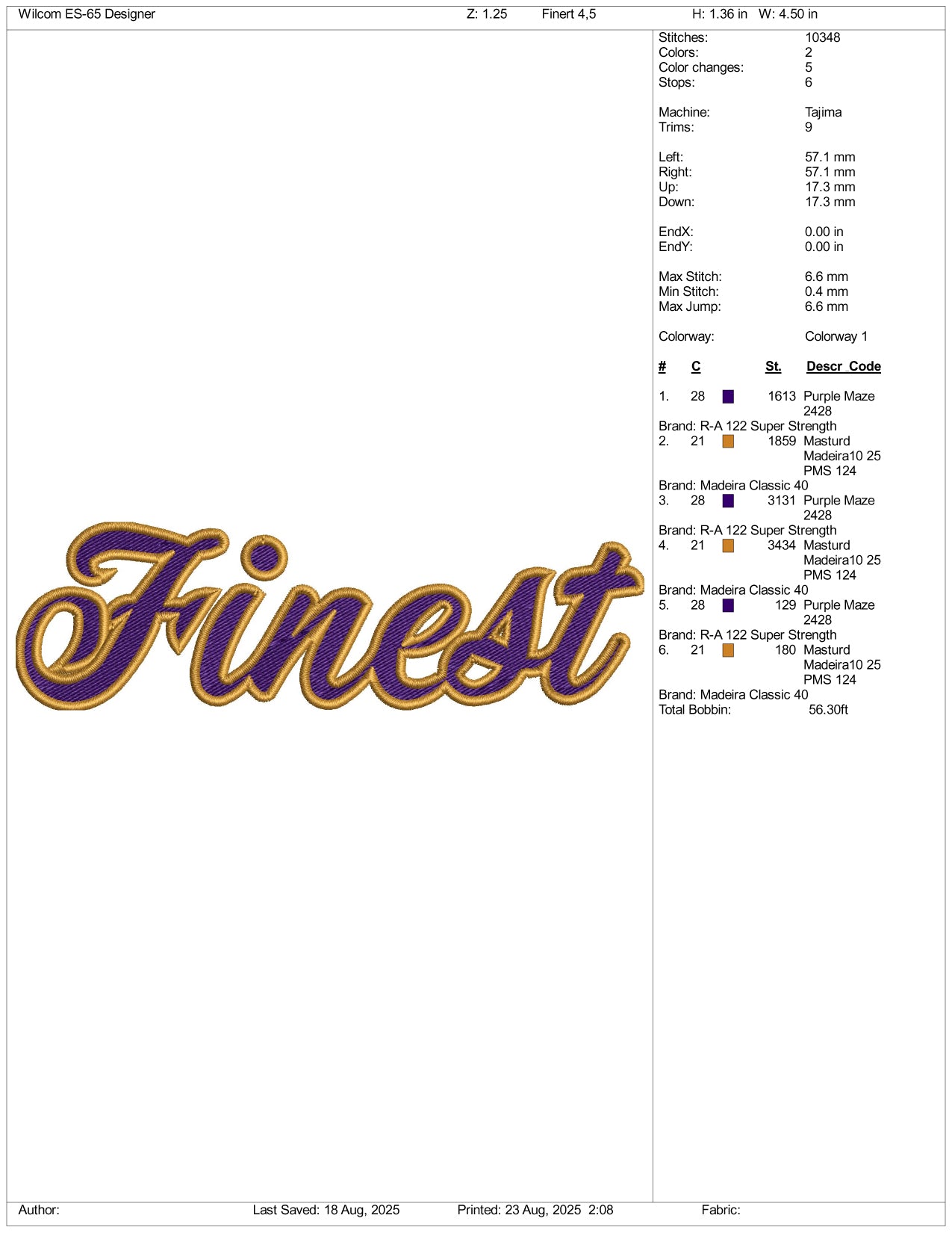 Finert Embroidery Files - 3 Size's