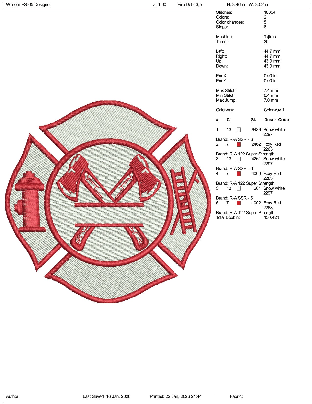 Fire Logo Embroidery Design Files - 3 Size's