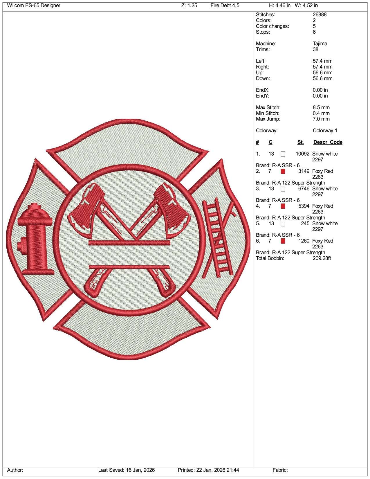 Fire Logo Embroidery Design Files - 3 Size's