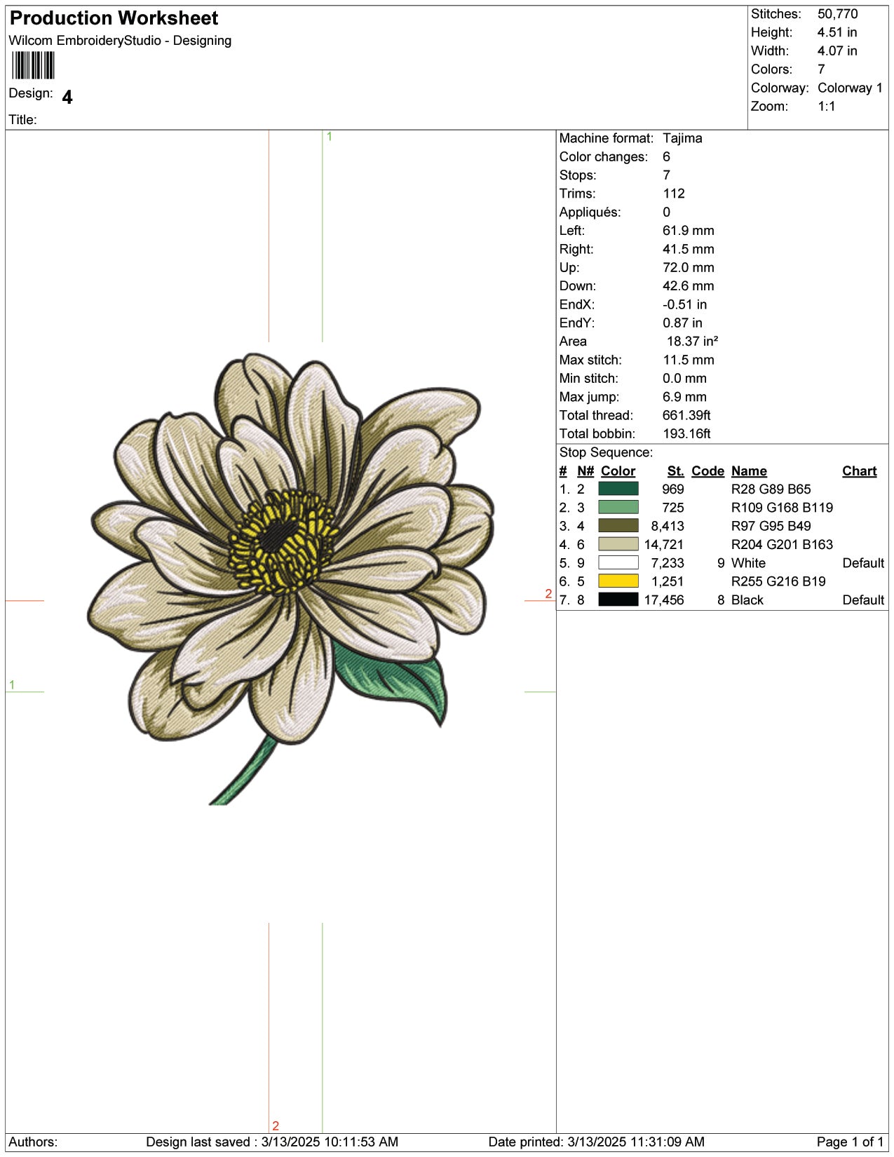 Gerbera Daisy Flower Embroidery Design Files - 9 Size's