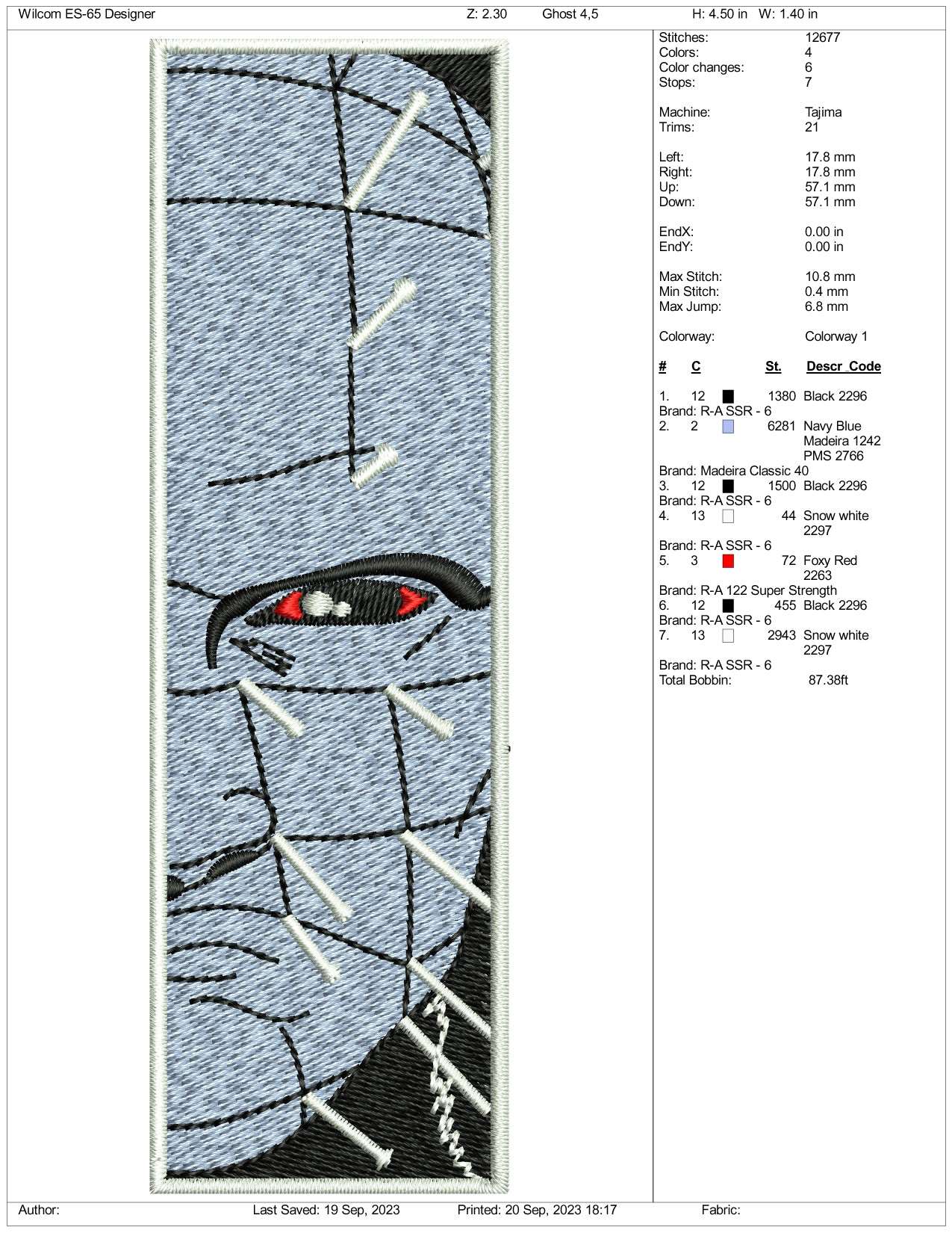 Halloween Ghost v5 Embroidery Design Files - 3 Size's