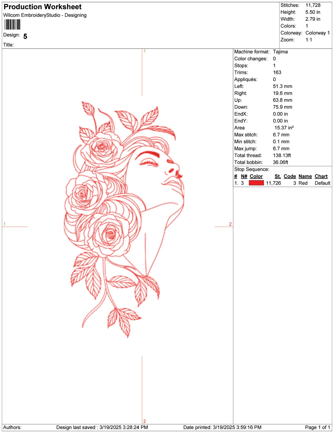 Girl Floral Muse Embroidery Design Files - 9 Size's