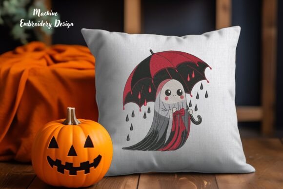 Umbrella Ghost Embroidery Design Files - 7 Size's