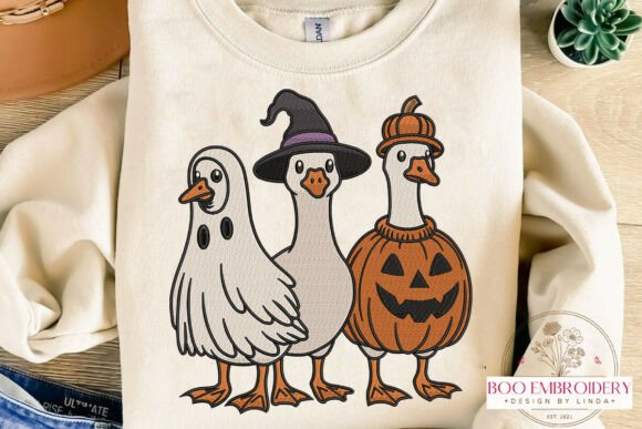 Ghost Ducks Embroidery Design Files - 7 Size's