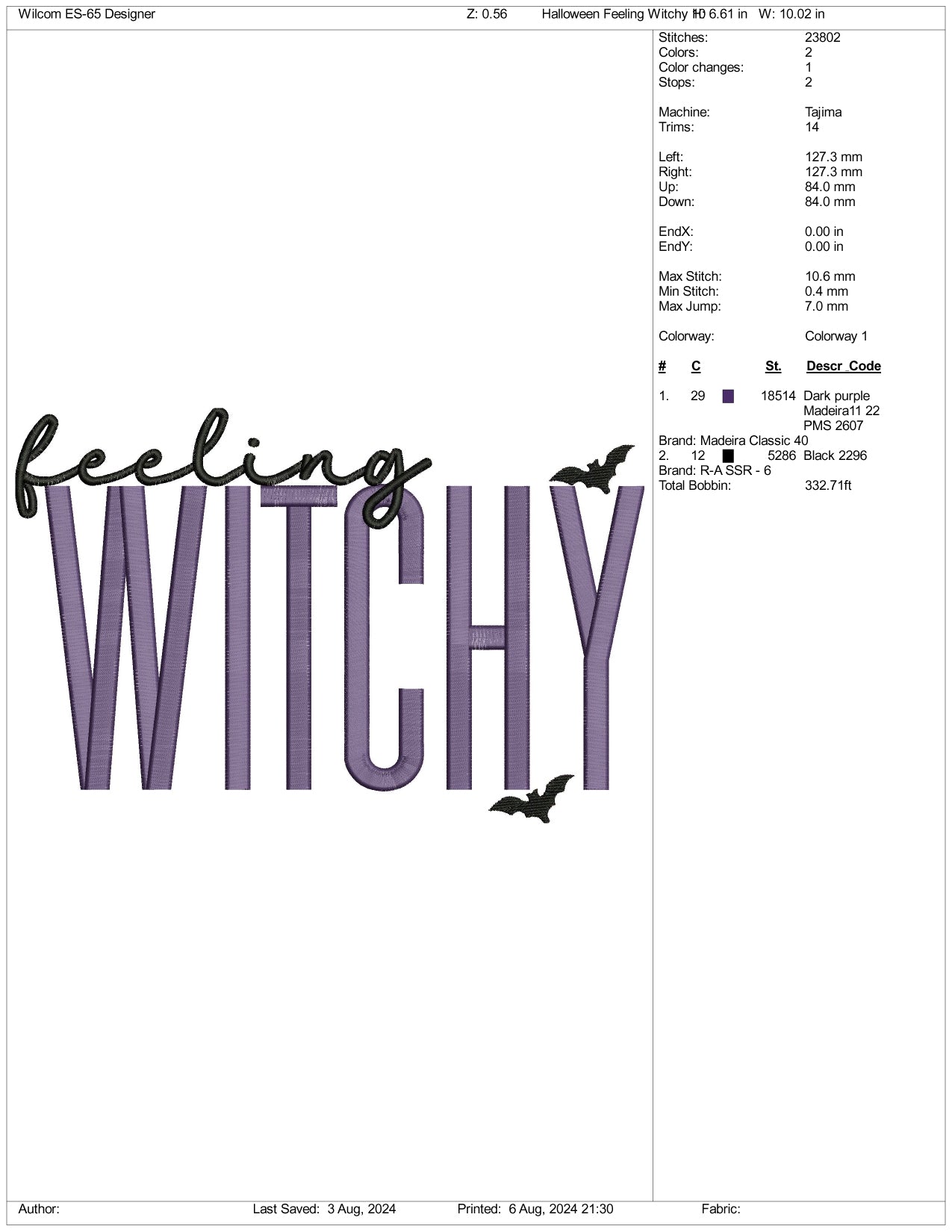 Feeling Witchy Embroidery Files - 3 Size's