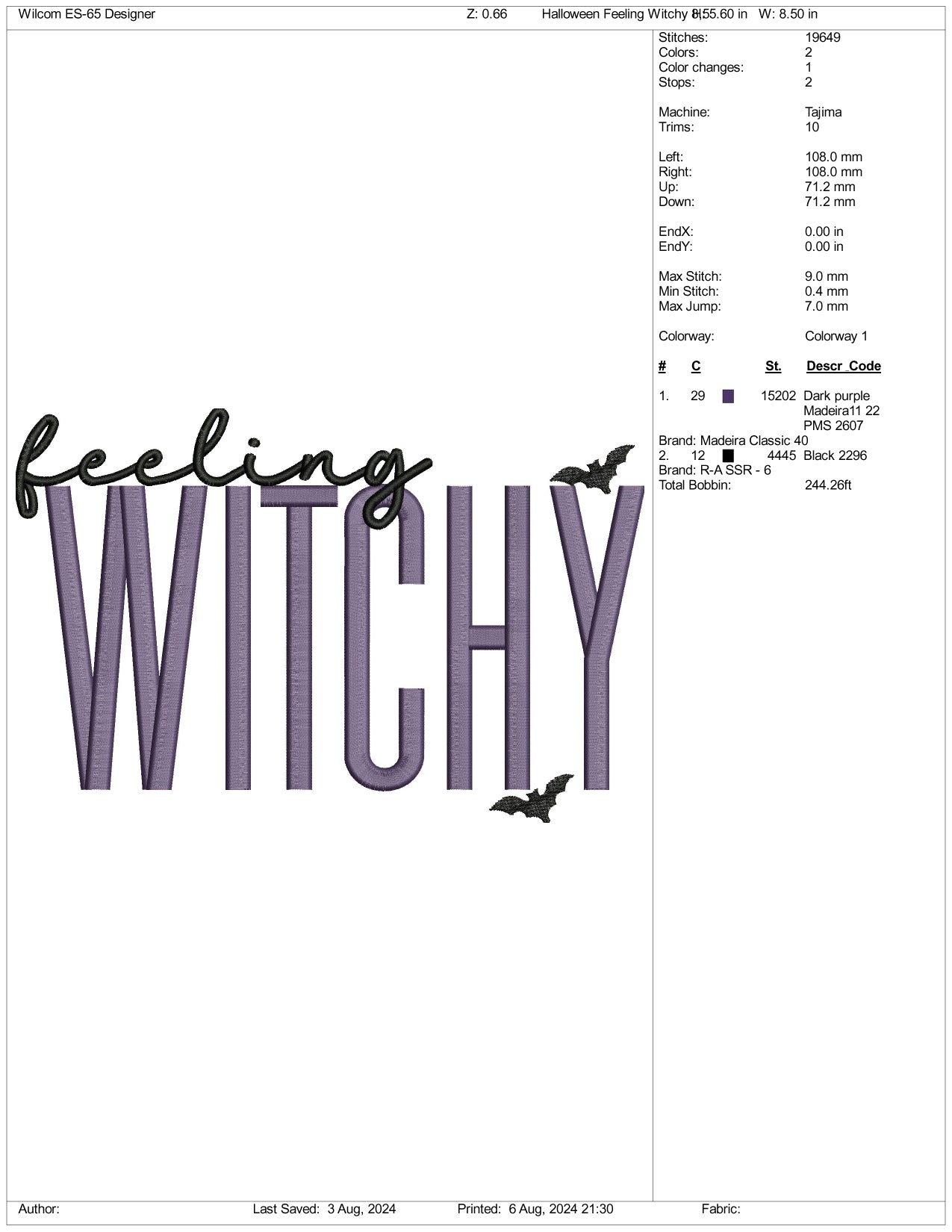 Feeling Witchy Embroidery Files - 3 Size's