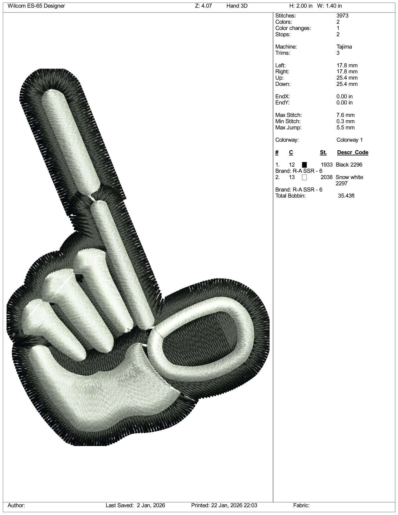 Golf Hand Embroidery Design Files - 1 Size