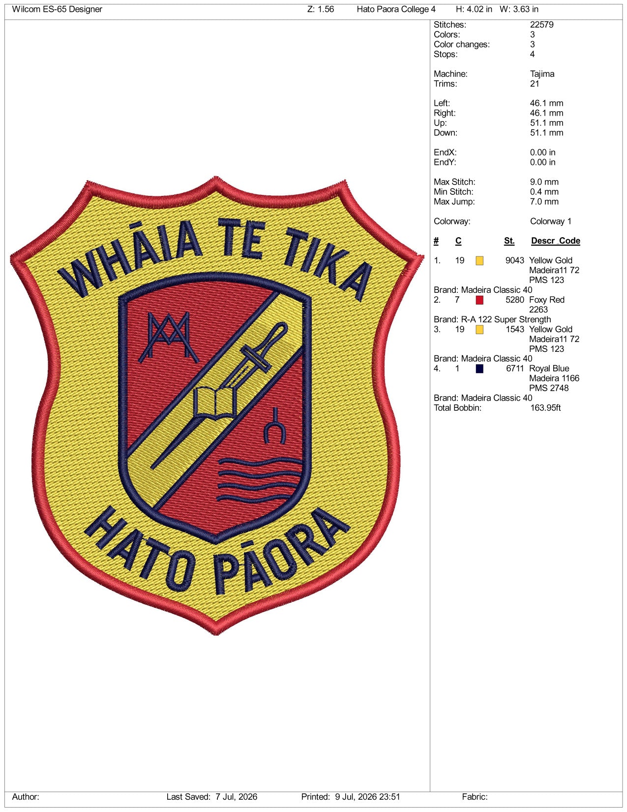 Hato Paora Logo Embroidery Design Files - 3 Size's