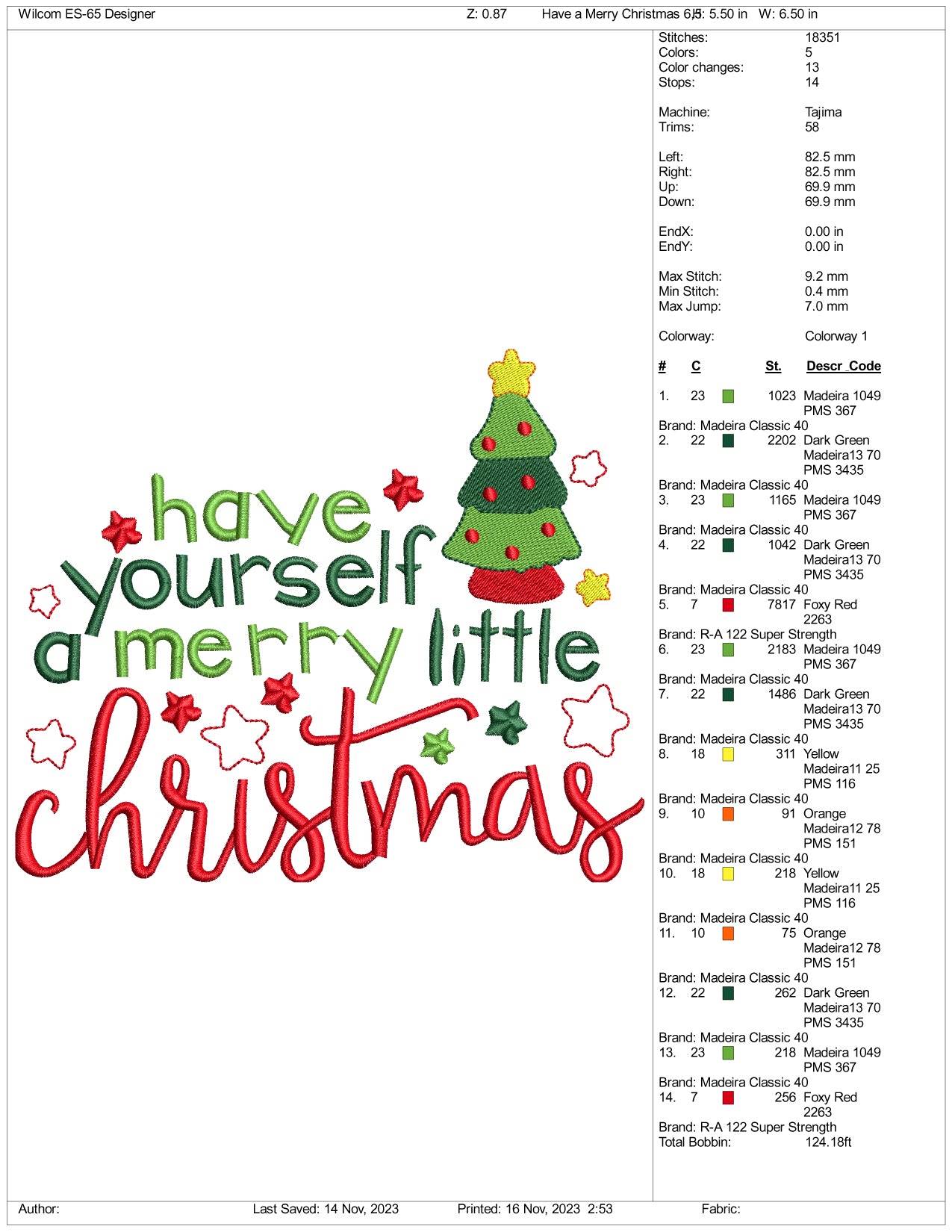 Have Yourself A Merry Christmas Embroidery Design Files - 3 Size's