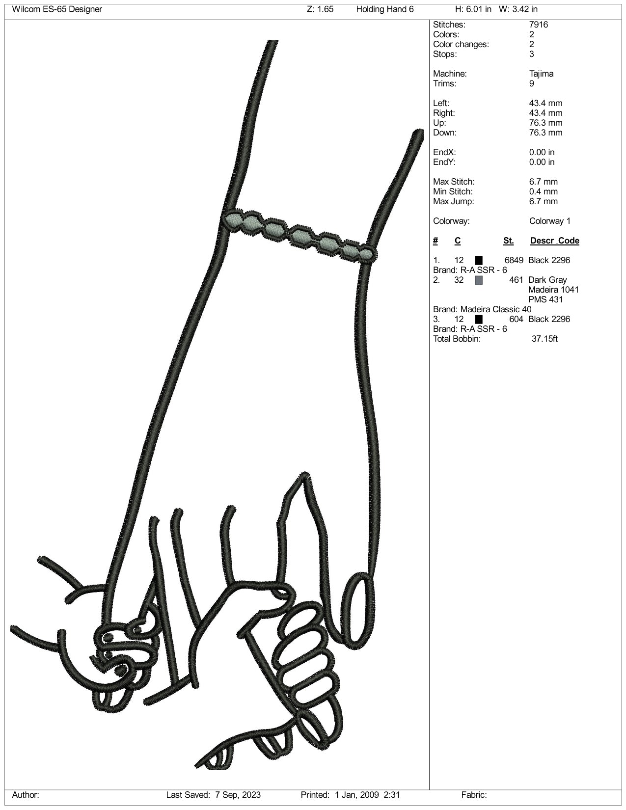 Mother Help Hand Embroidery Design Files - 3 Size's