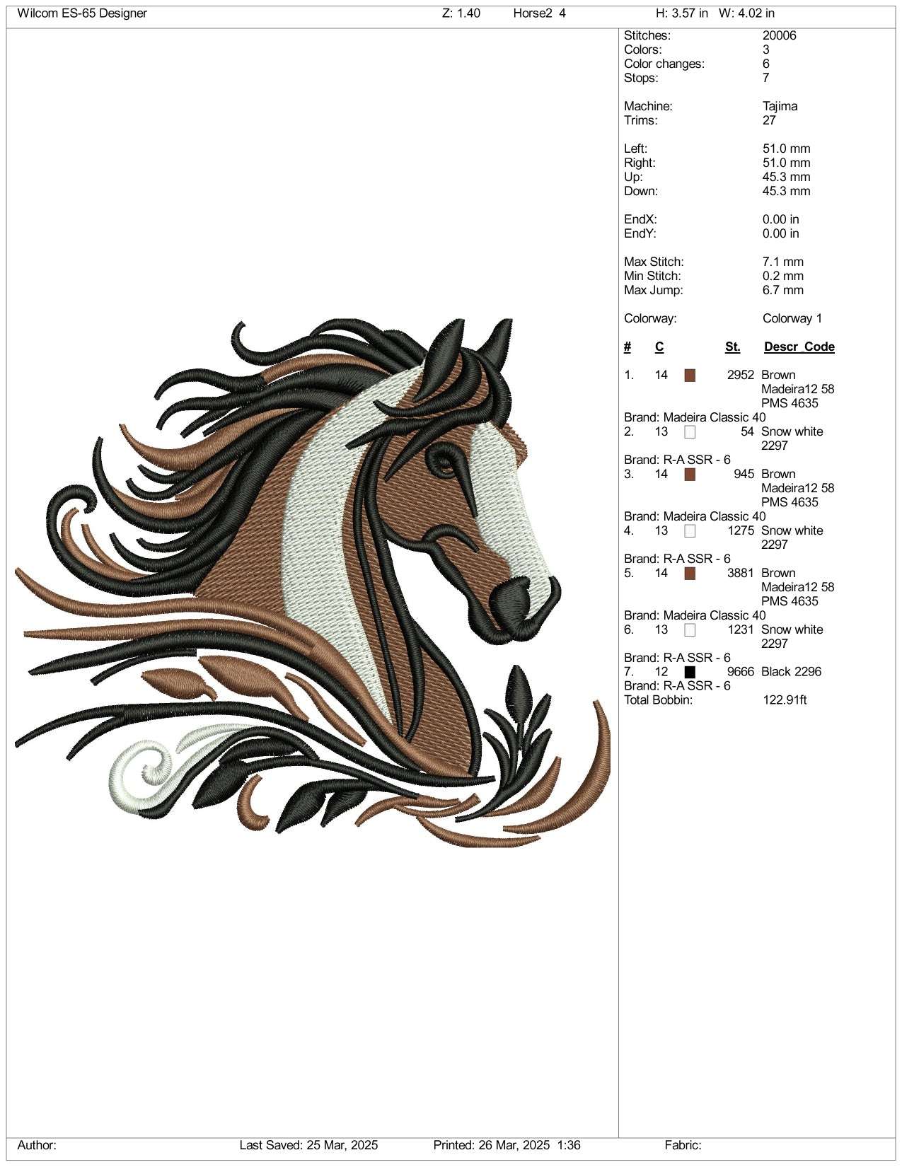 Horse v4 Embroidery Files - 3 Size'