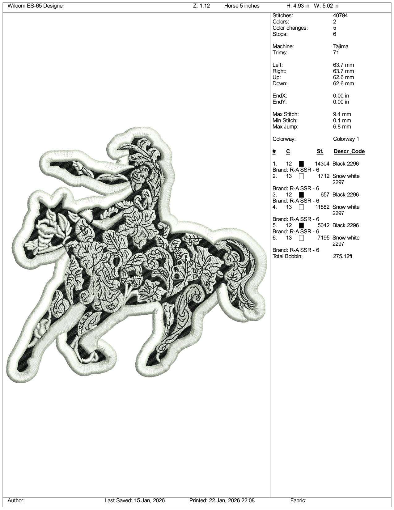 Horse Girl Embroidery Design Files - 2 Size's