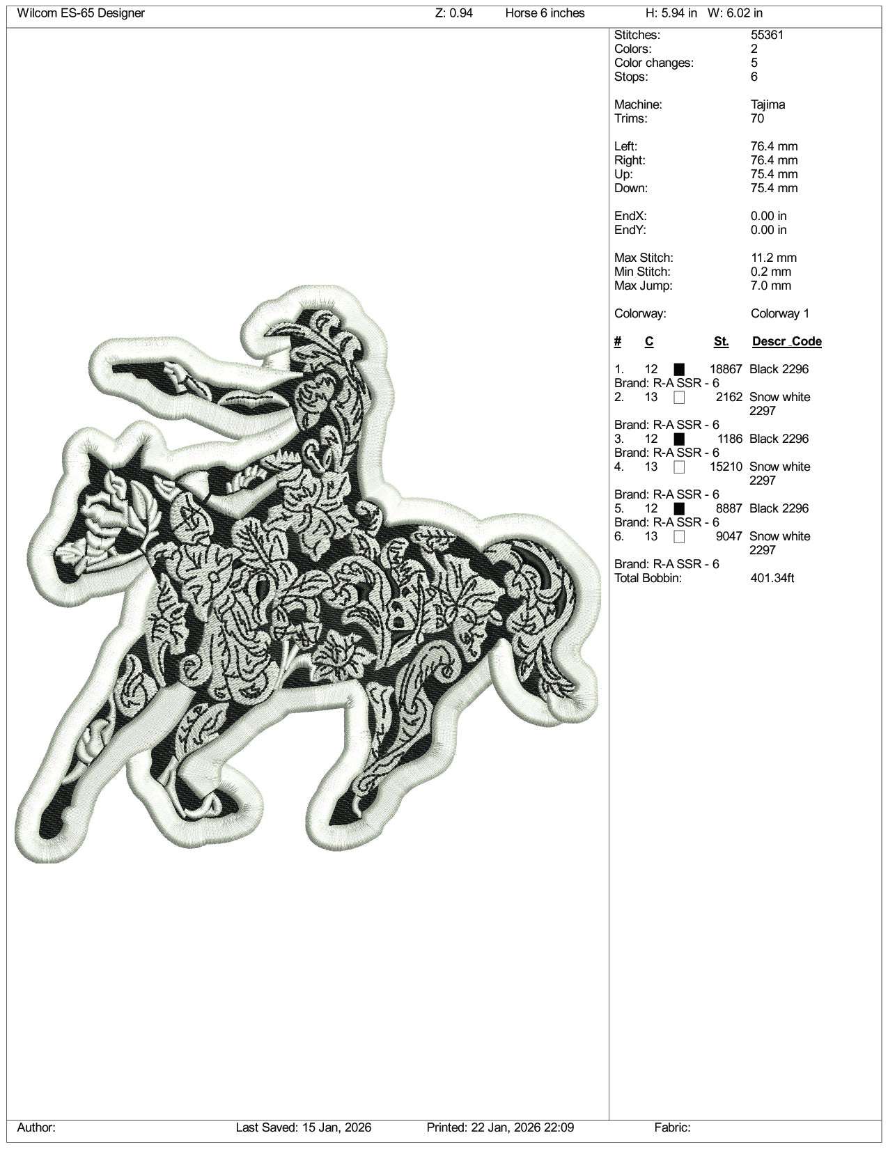 Horse Girl Embroidery Design Files - 2 Size's
