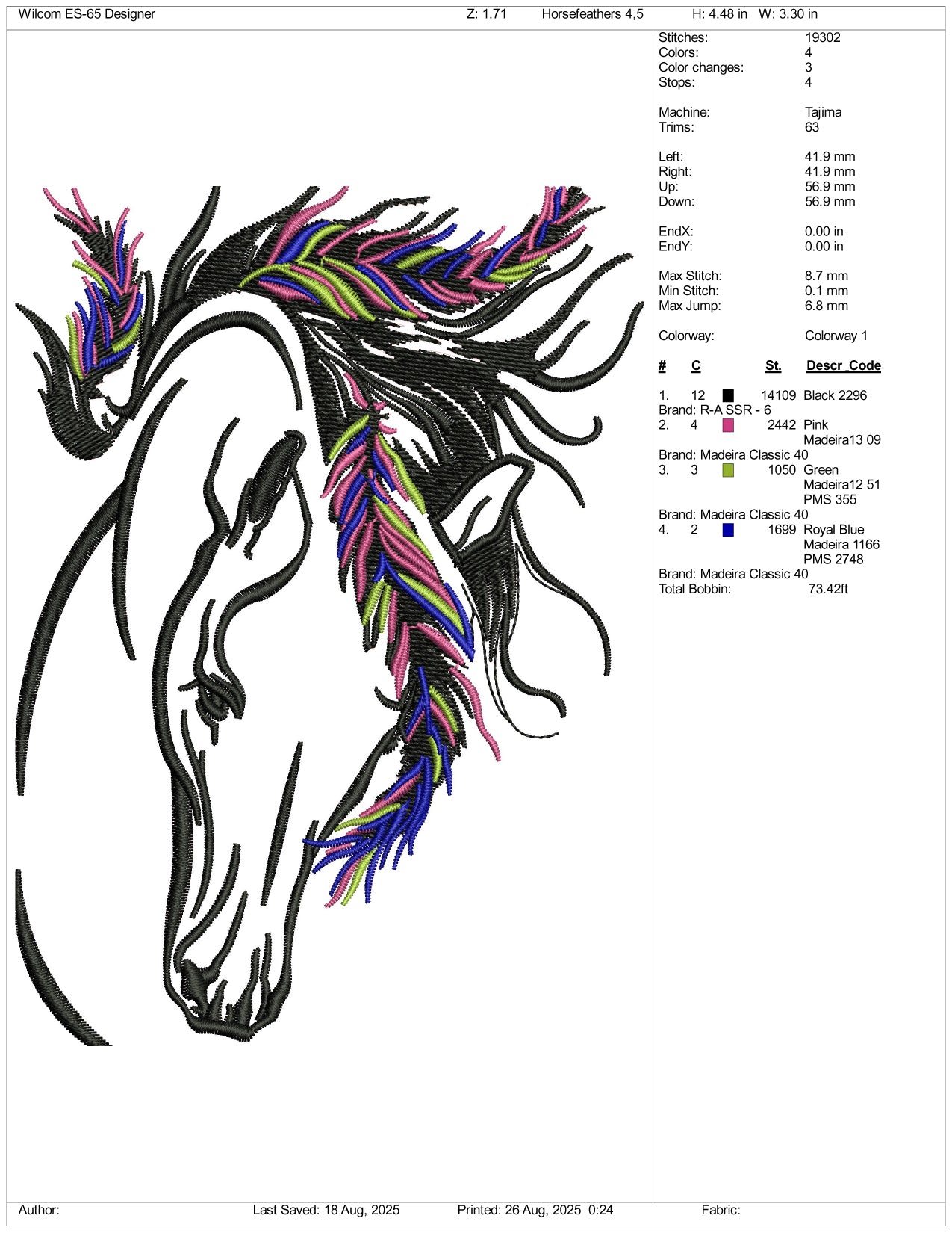 Horse v8 Embroidery Files - 3 Size's
