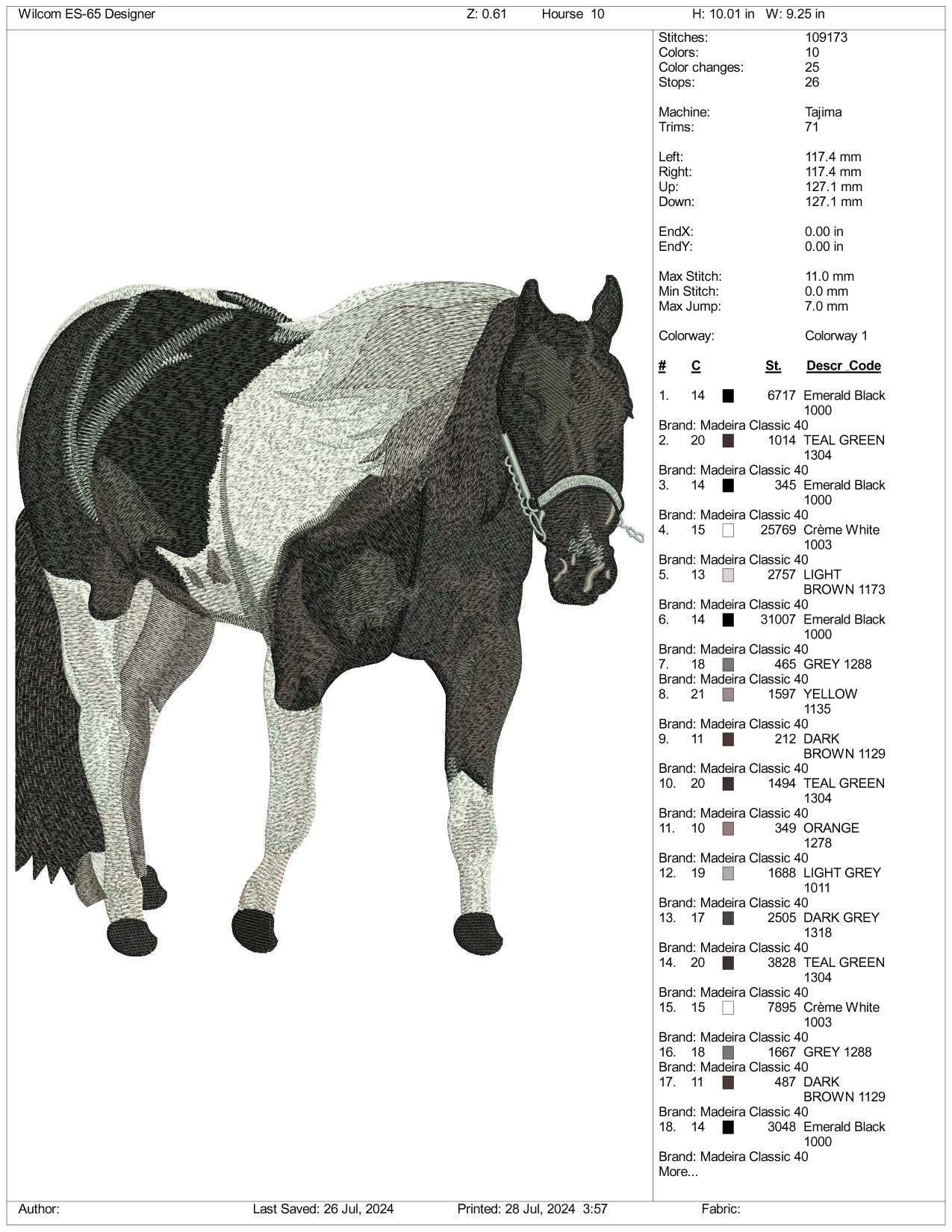 Horse v3 Embroidery Files - 3 Size's