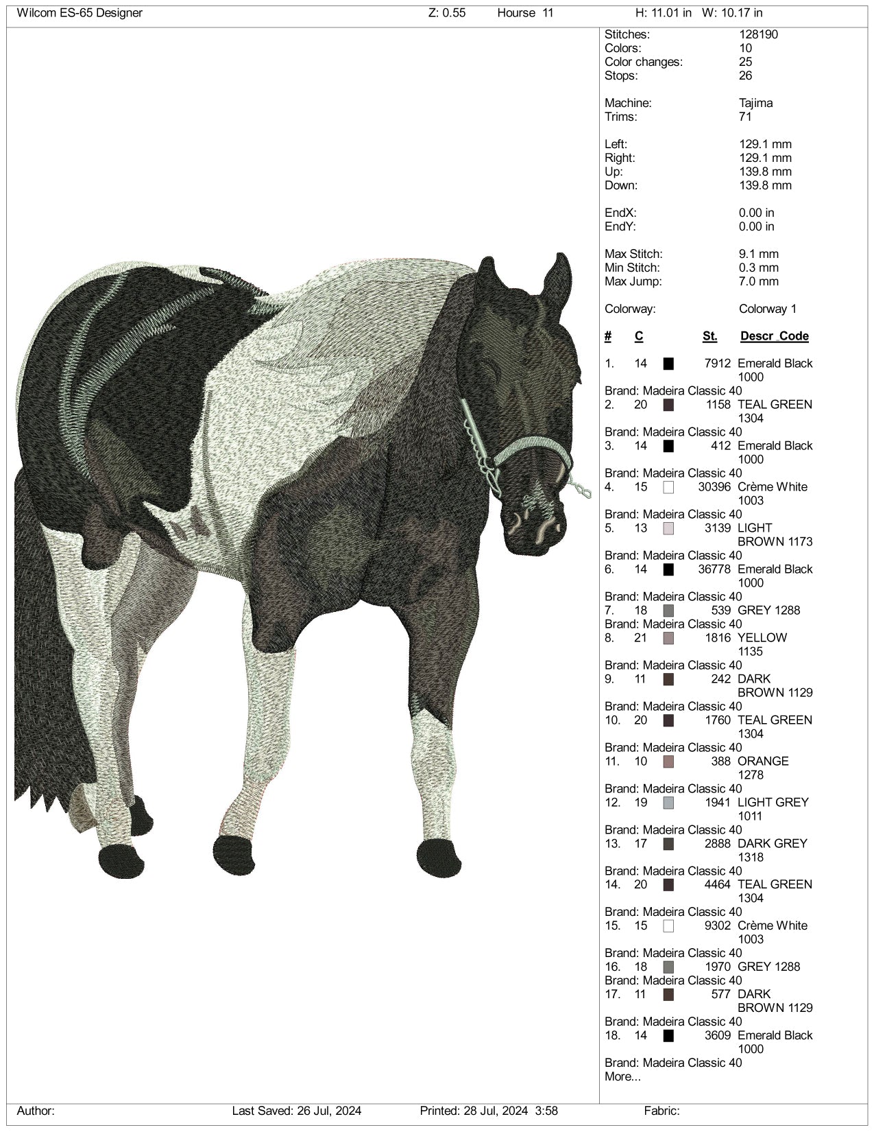 Horse v3 Embroidery Files - 3 Size's