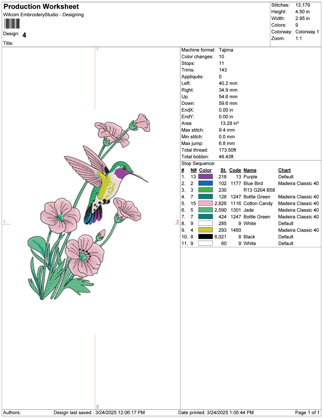 HummingBirds Embroidery Design Files - 9 Size's