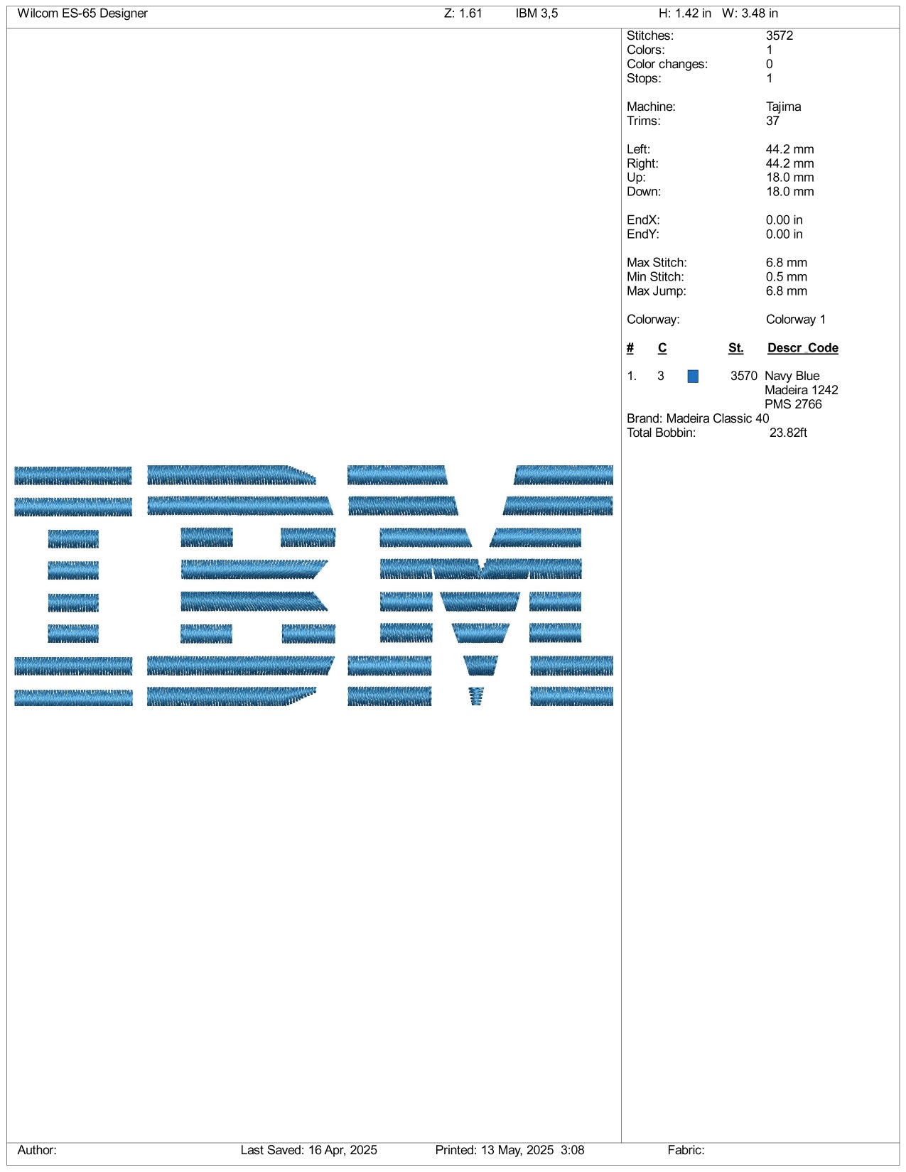 IBM Logo Embroidery Design Files - 3 Size's – Online Embroidery Designs