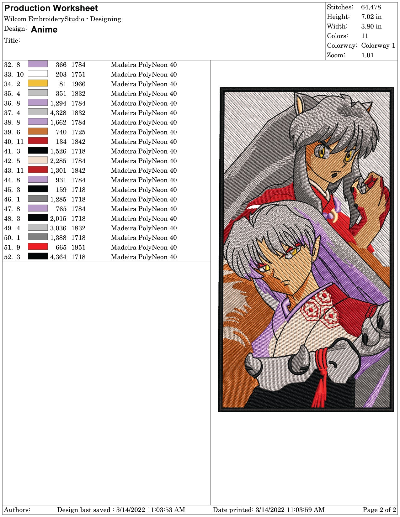 Inuyasha X Sesshomaru Embroidery Design Files - 1 Size